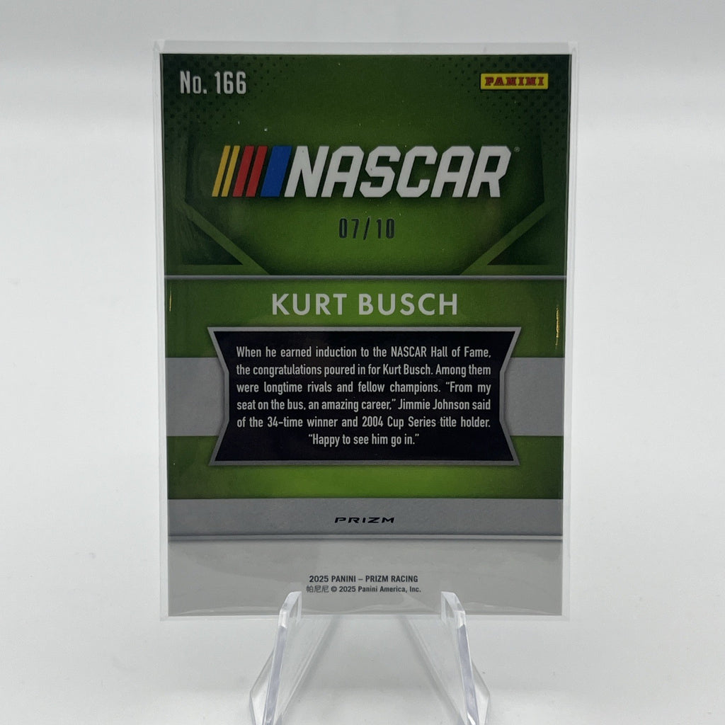 2025 Panini Prizm Racing Blue Shimmer Kurt Busch /10 SP
