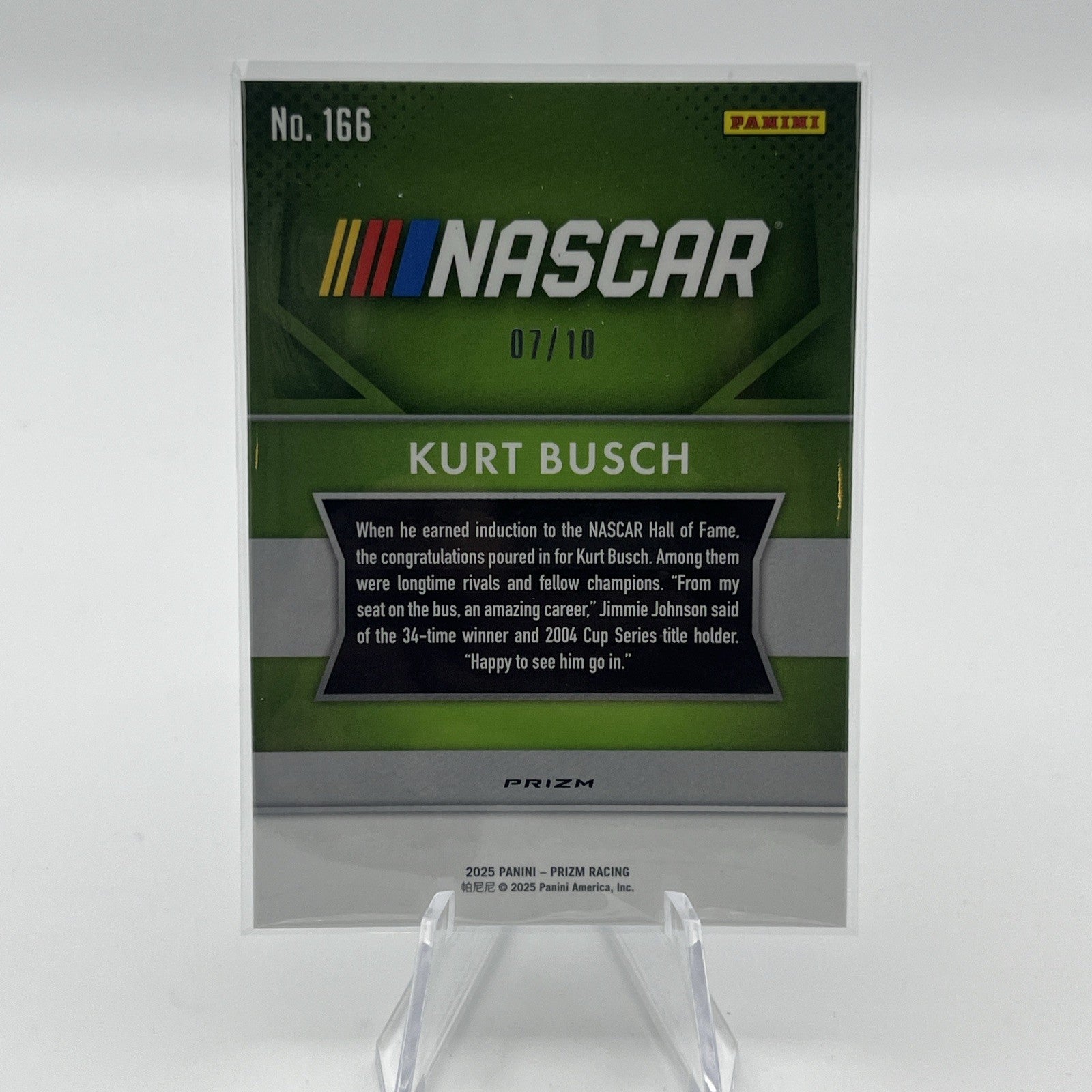 2025 Panini Prizm Racing Blue Shimmer Kurt Busch /10 SP