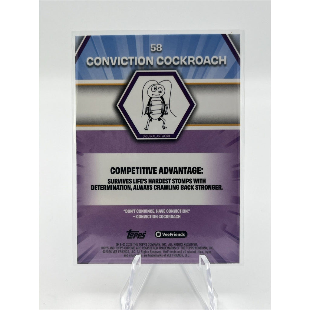 2026 Topps Chrome VeeFriends Conviction Cockroach #58 Blue Refractor /150