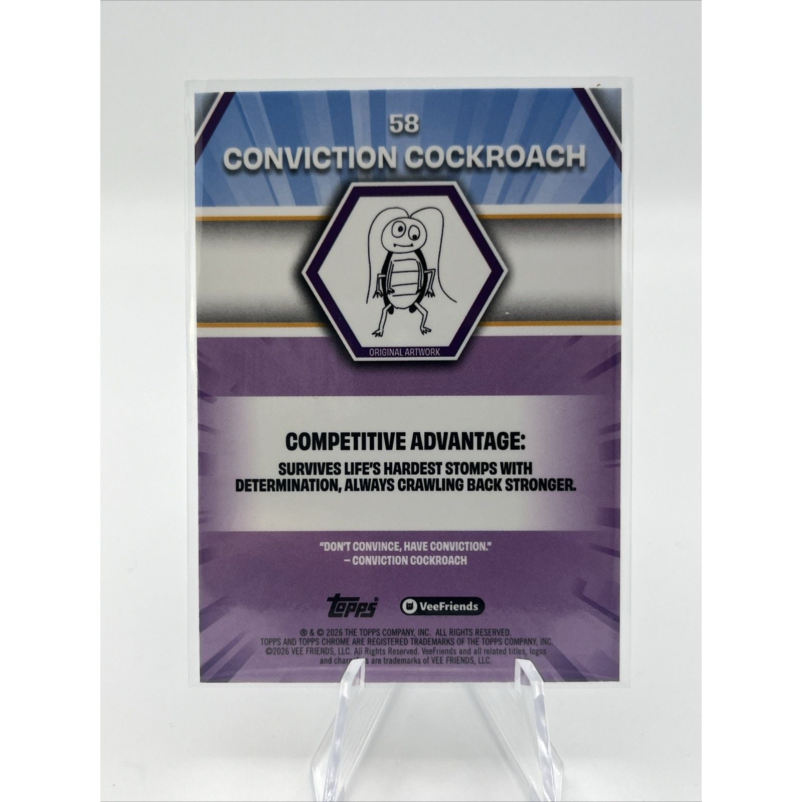 2026 Topps Chrome VeeFriends Conviction Cockroach #58 Blue Refractor /150