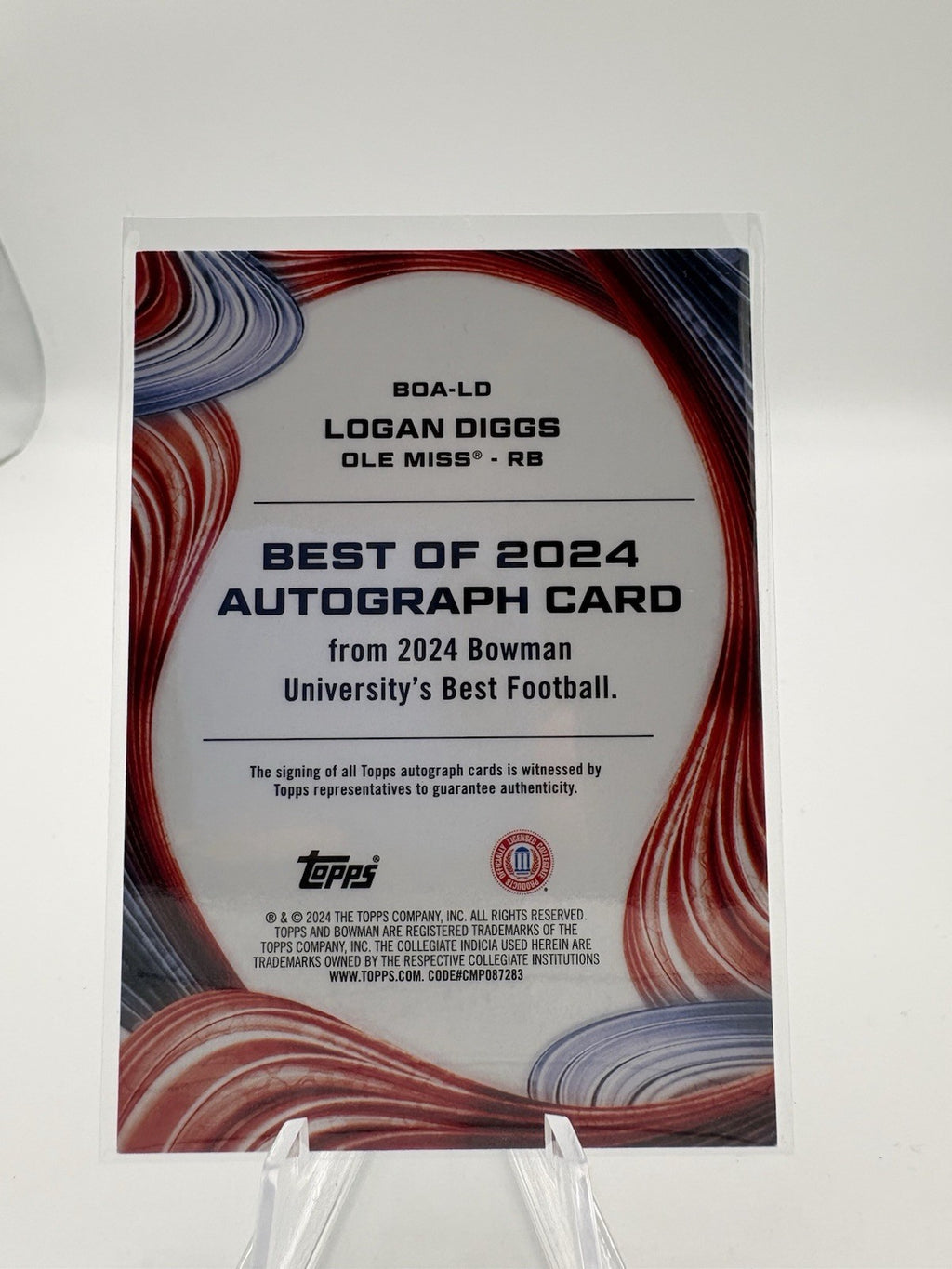 2024 Bowman's Best University - Best of 2024 Autographs Logan Diggs #BOA-LD Teal