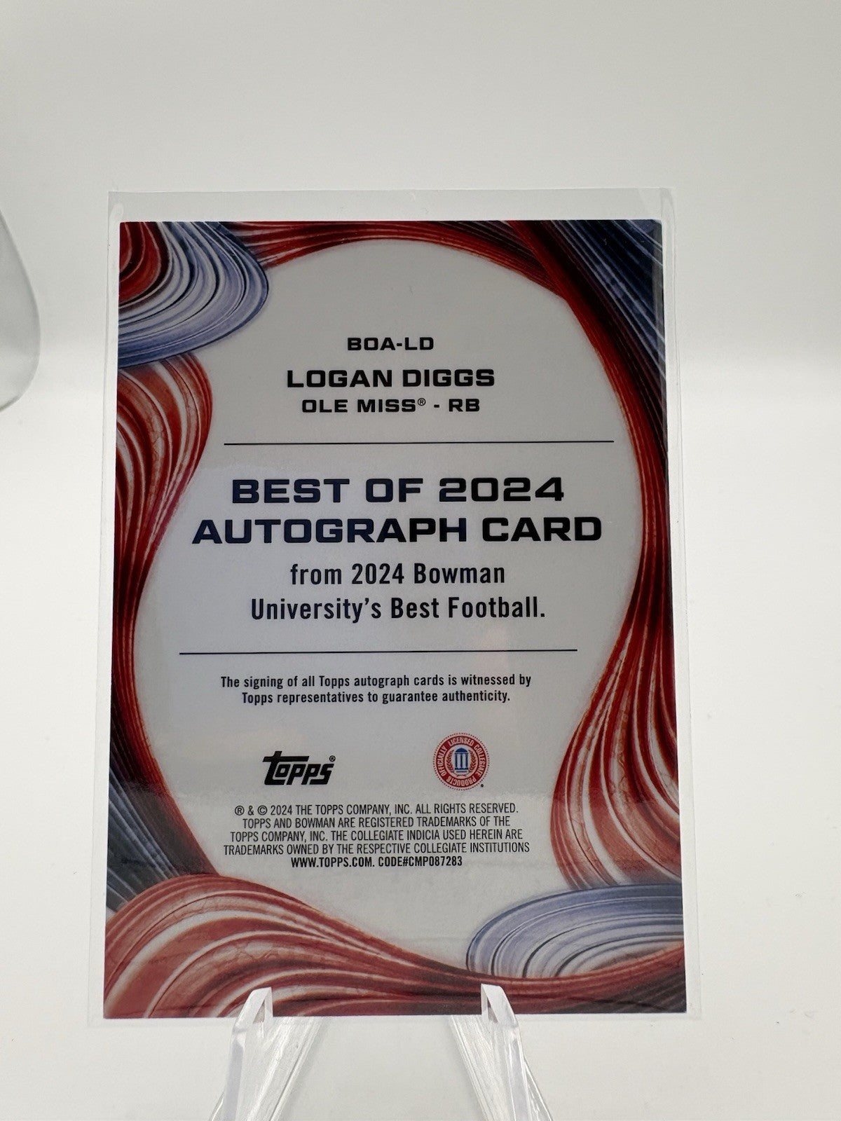 2024 Bowman's Best University - Best of 2024 Autographs Logan Diggs #BOA-LD Teal