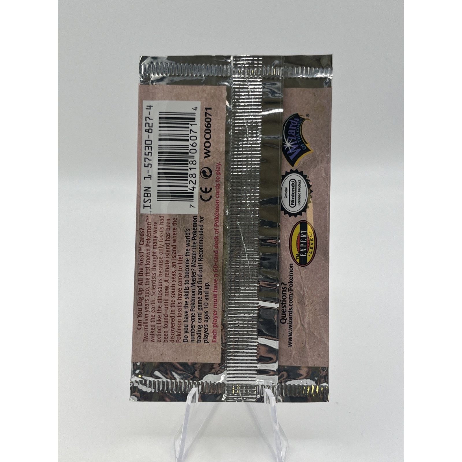 1999 Pokemon Fossil EMPTY WRAPPER NO CARDS Aerodactyl Pack Artwork 
