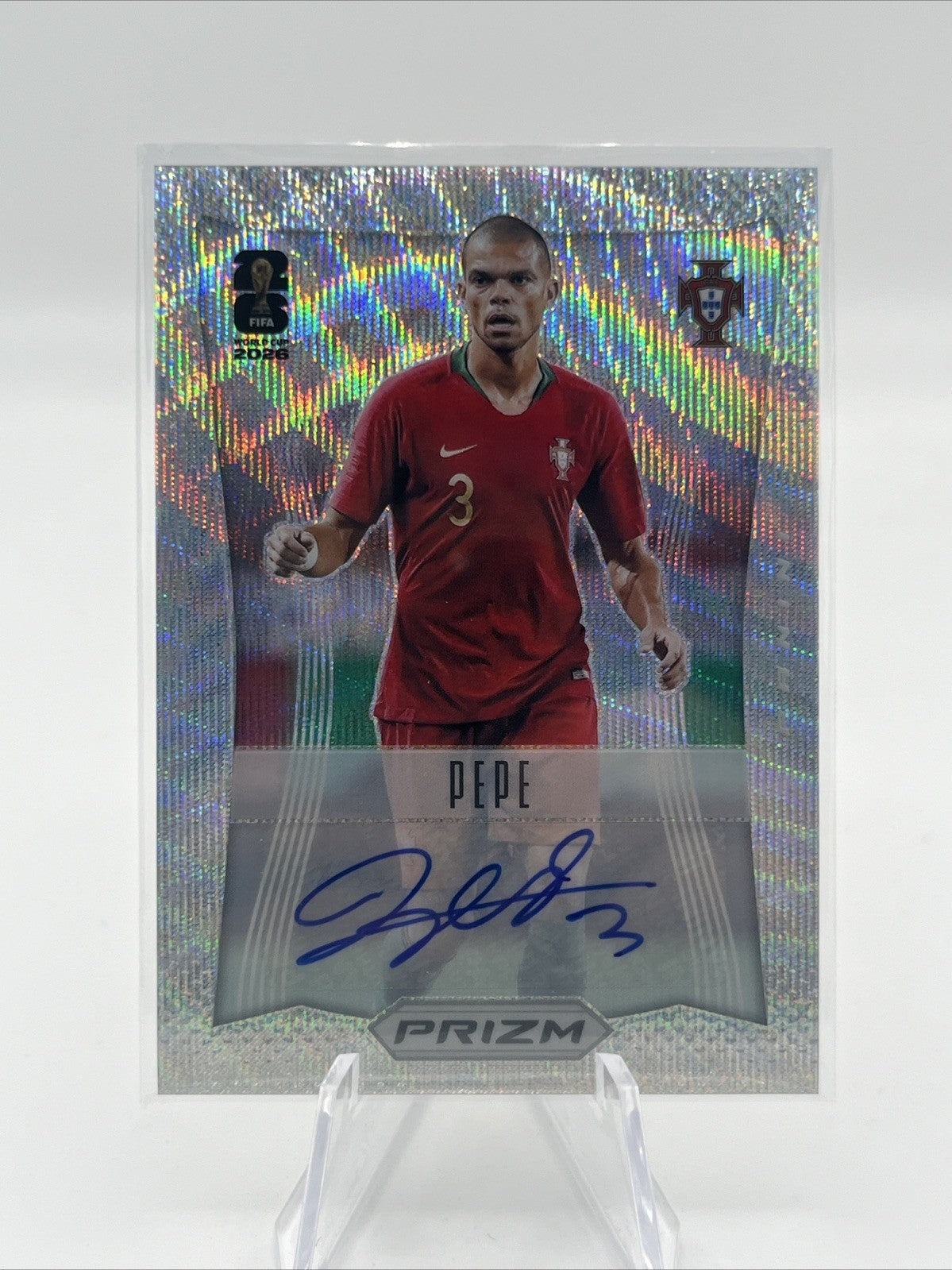 2026 Prizm FIFA World Cup PEPE 2012 Prizm Silver Wave Throwback Auto Portugal