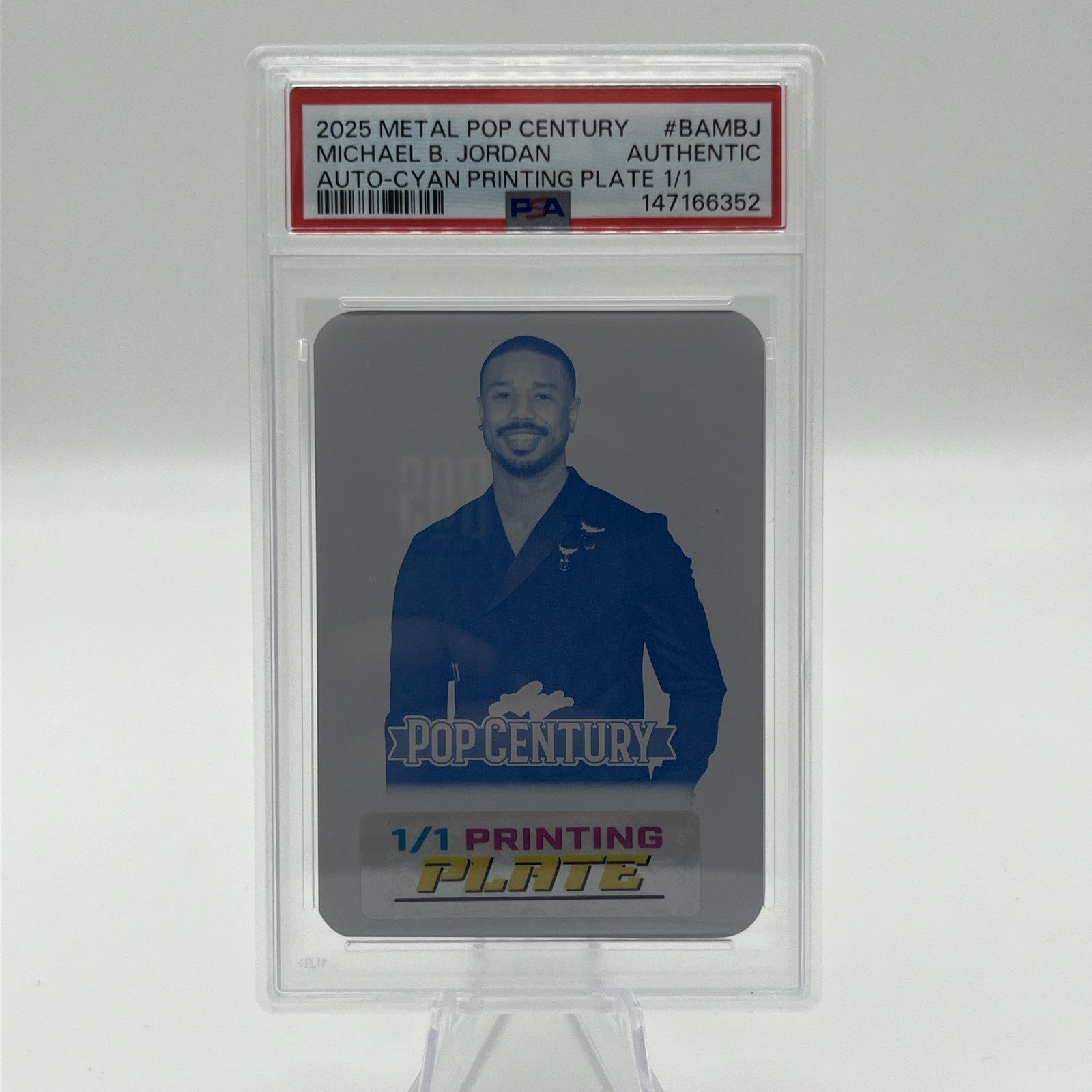 2025 Metal Pop Century Michael B. Jordan Auto-Cyan Printing Plate 1/1 PSA 