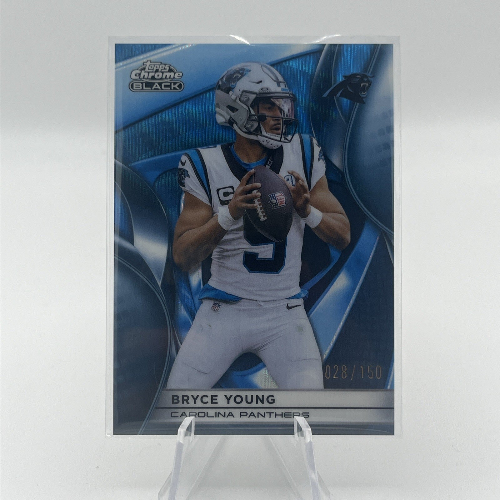 2025 Topps Chrome Black - Bryce Young #17 Blue Wave Refractor #/150