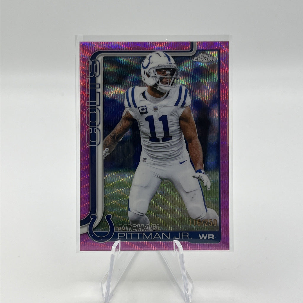2025 Topps Chrome Michael Pittman Jr. Pink Wave Refractor /250