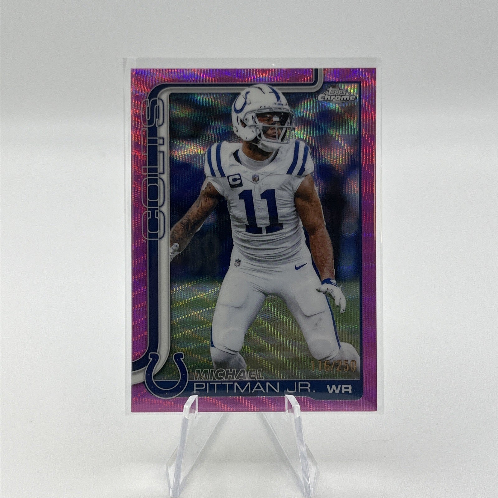 2025 Topps Chrome Michael Pittman Jr. Pink Wave Refractor /250