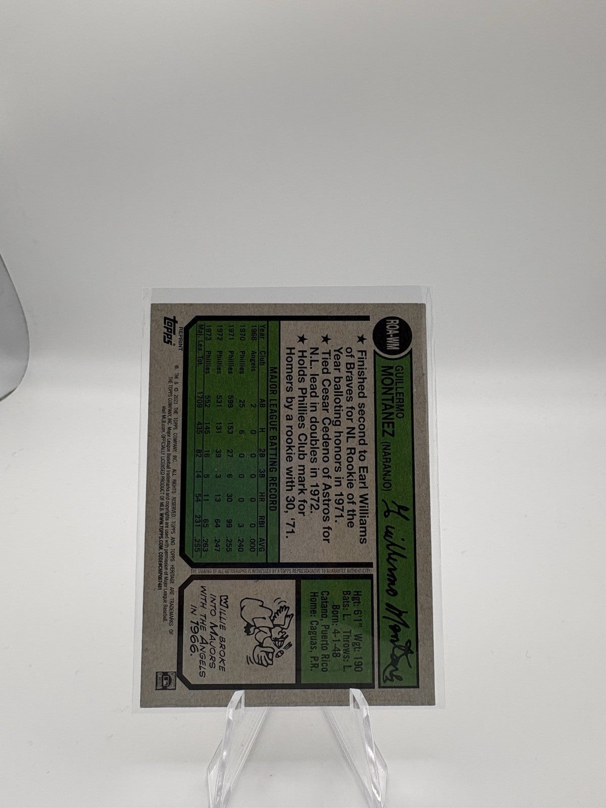 2023 Topps Heritage High Number - Real One Autographs Willie Montanez #ROA-WM...