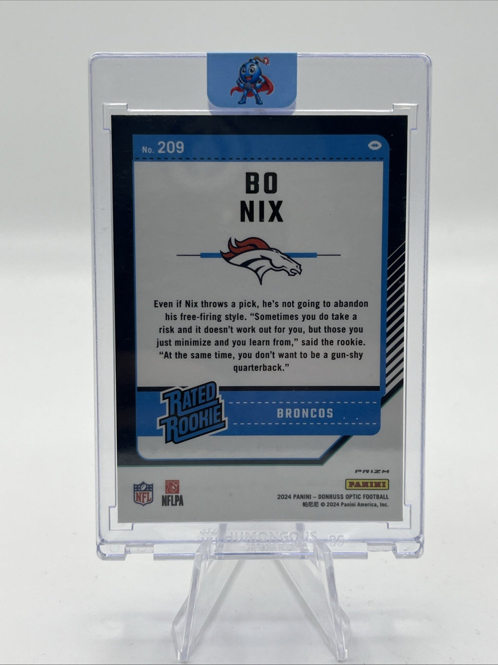 2024 Panini Donruss - Rated Rookie Bo Nix #369 Optic Preview Blue Scope Prizm
