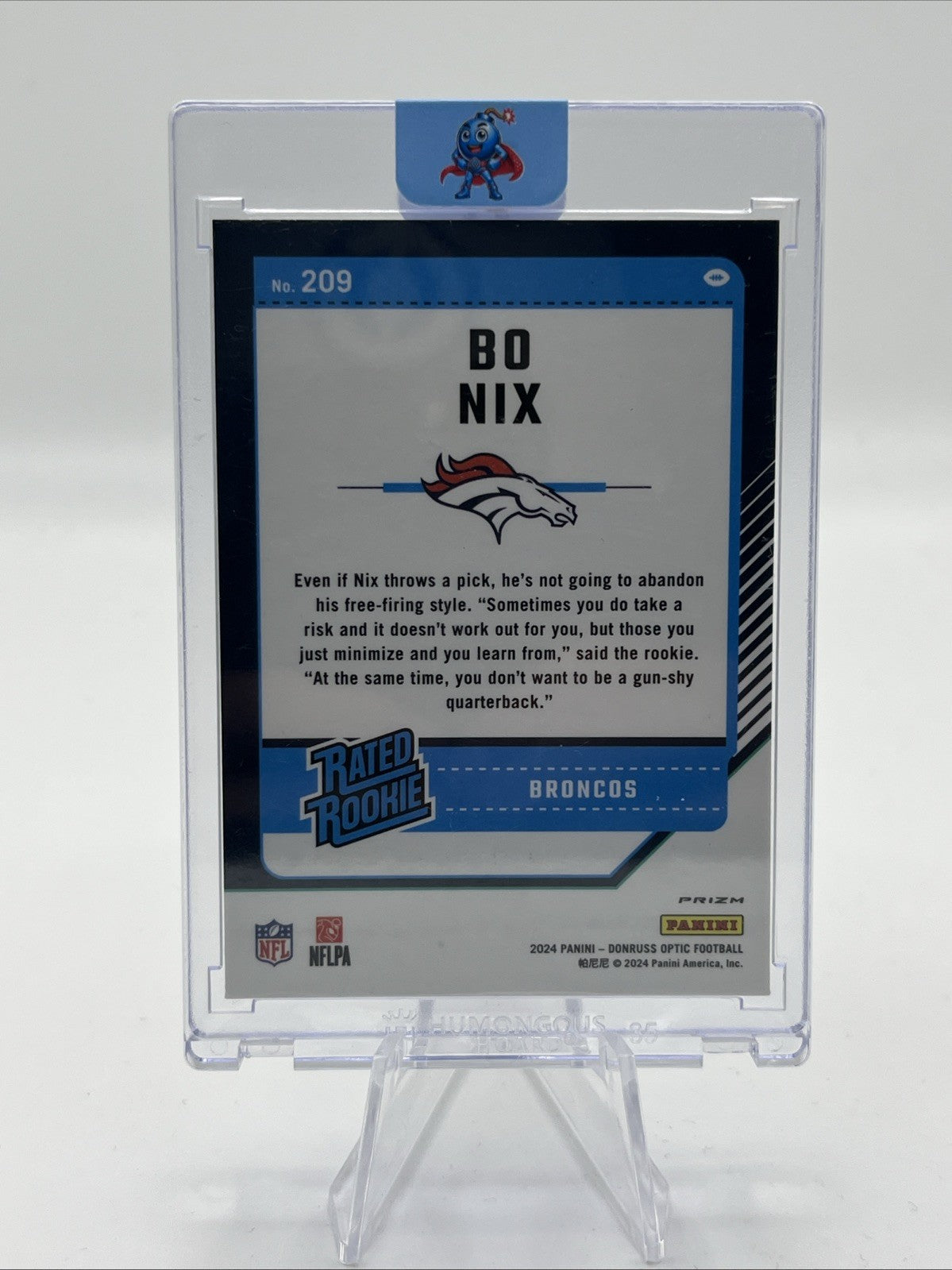 2024 Panini Donruss - Rated Rookie Bo Nix #369 Optic Preview Blue Scope Prizm