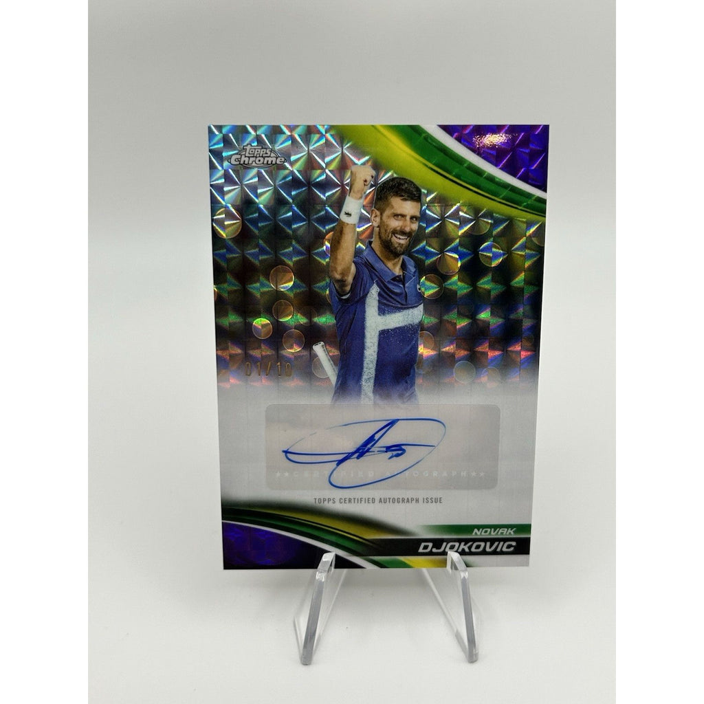 2025 Topps Chrome Novak Djokovic Auto Purple Geometric Refractor #/10