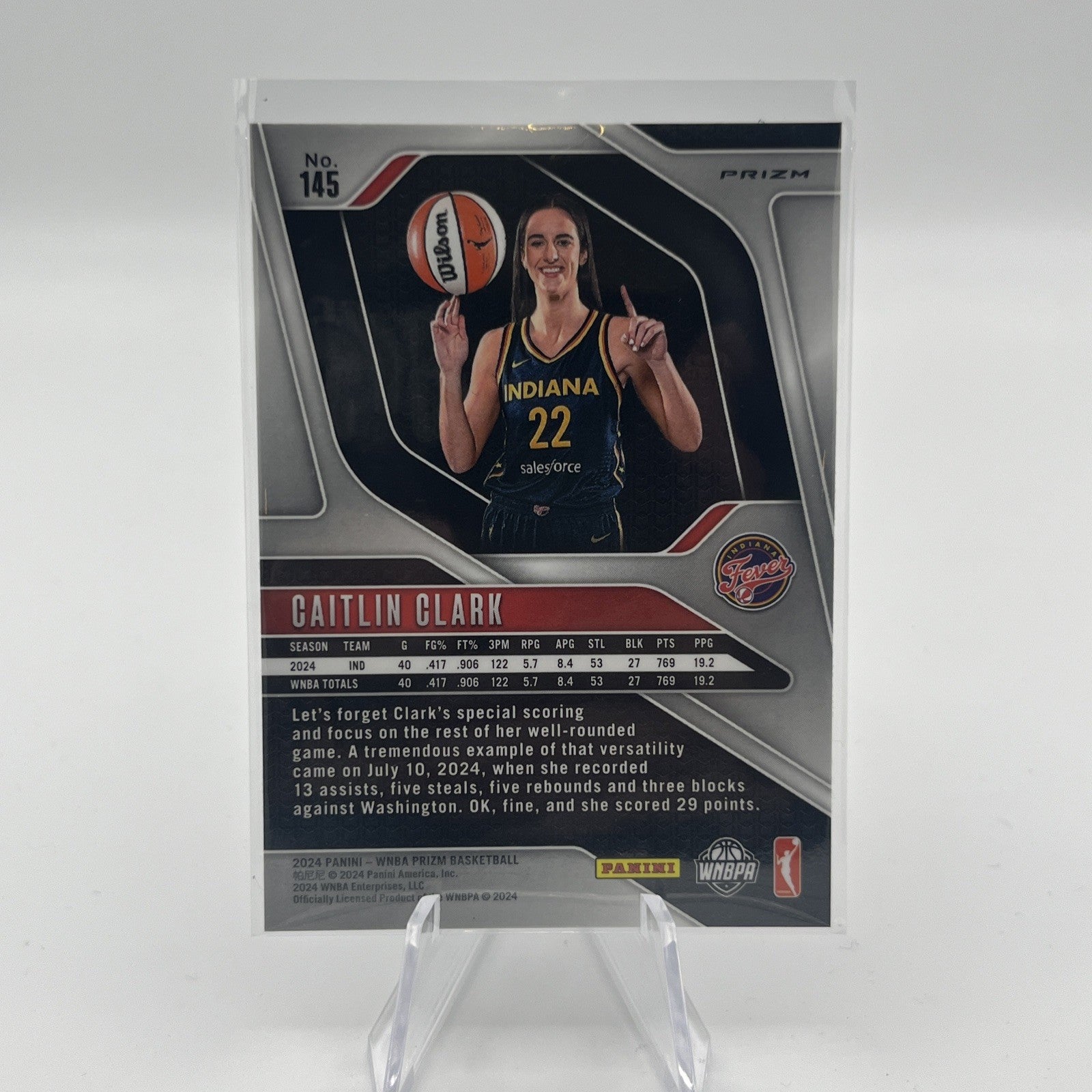 2024 Panini Prizm WNBA - Caitlin Clark #145 Blue Velocity Prizm (RC)