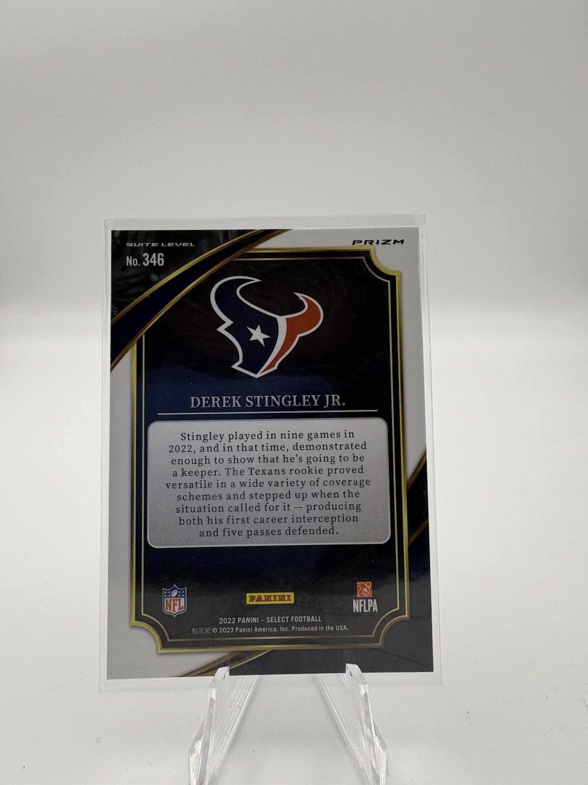 2022 Select - Suite Level Derek Stingley Jr. (RC) Cosmic Prizm ssp Texans
