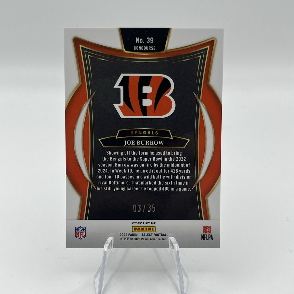 2024 Joe Burrow Panini Select Concourse #39 White Prizm /35