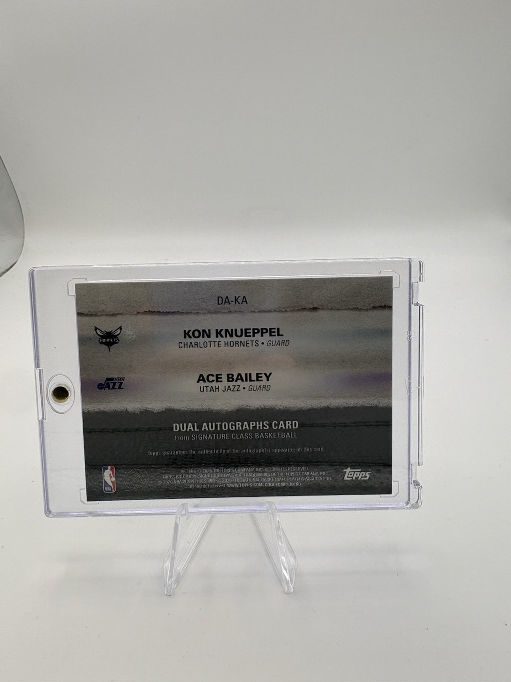 2026 topps signature class Kon Knueppel Ace Bailey Dual Auto DA-KA /10