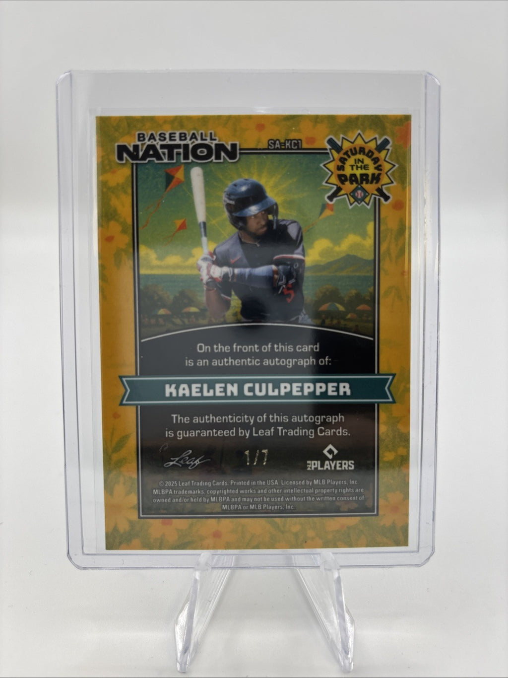 2025 Leaf Baseball Nation - Saturday in the Park Autographs Kaelen Culpepper /7