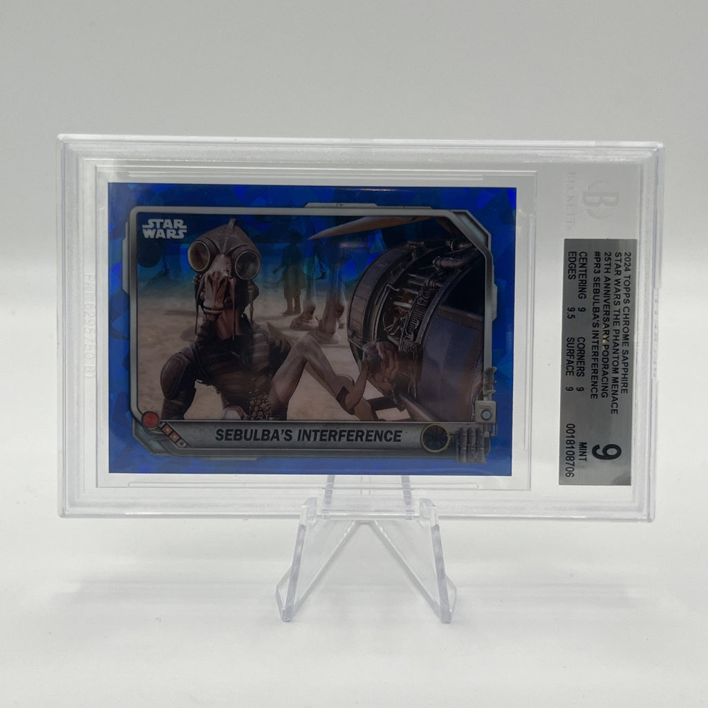 24’ Topps Chrome Sapphire 25th Anniversary Podracing Sebulbas Interference BGS 9