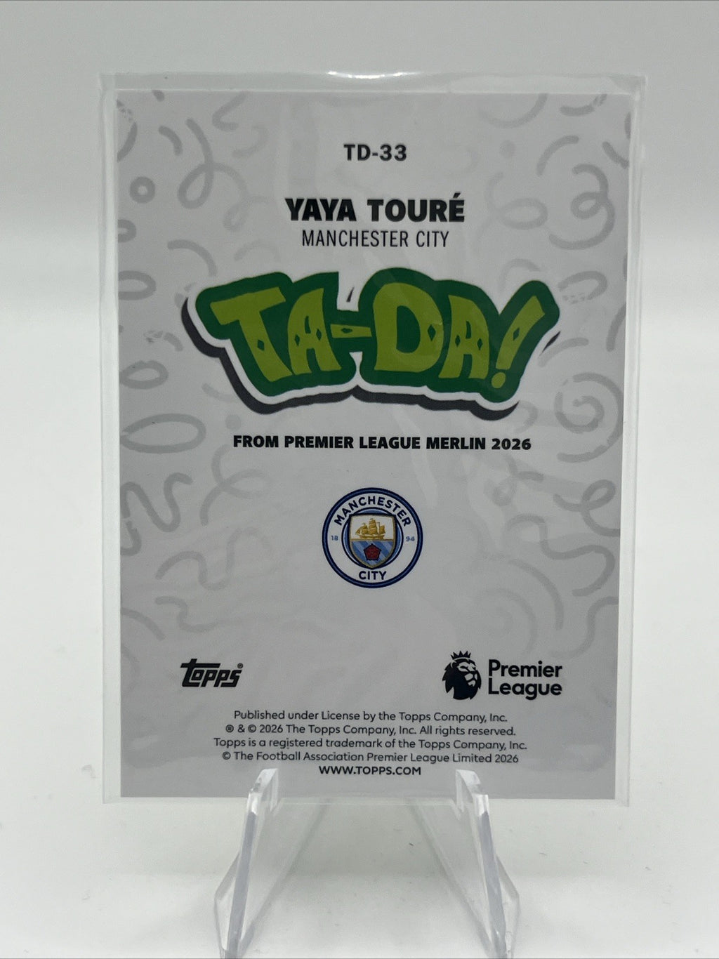 2026 Topps Chrome Premier league Merlin Yaya Toure Ta-Da Gold Refractor /50