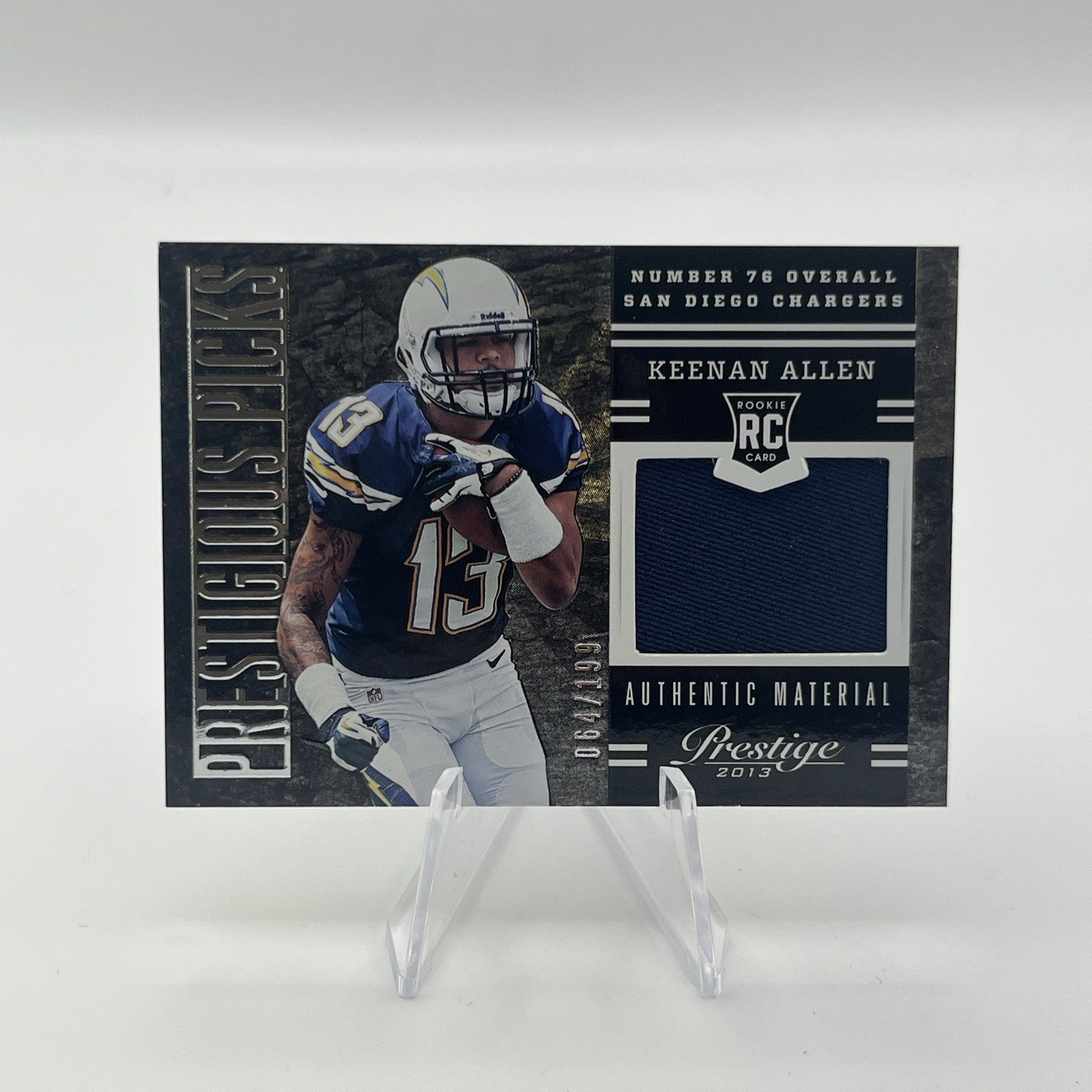 2013 Panini Prestige - Prestigious Picks Keenan Allen #7 Black Materials /199...