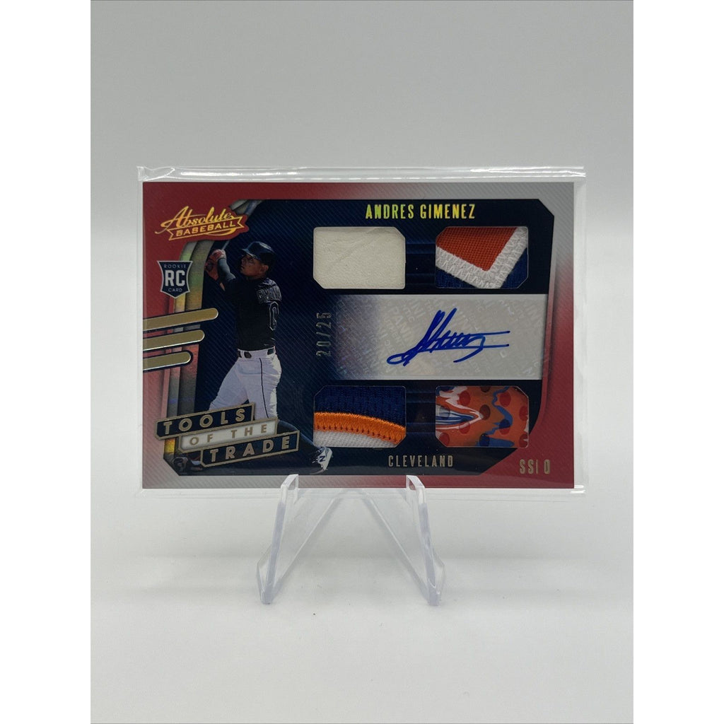 2021 Panini Absolute Gold #/25 Andres Gimenez Rookie Auto RC Quad Relic