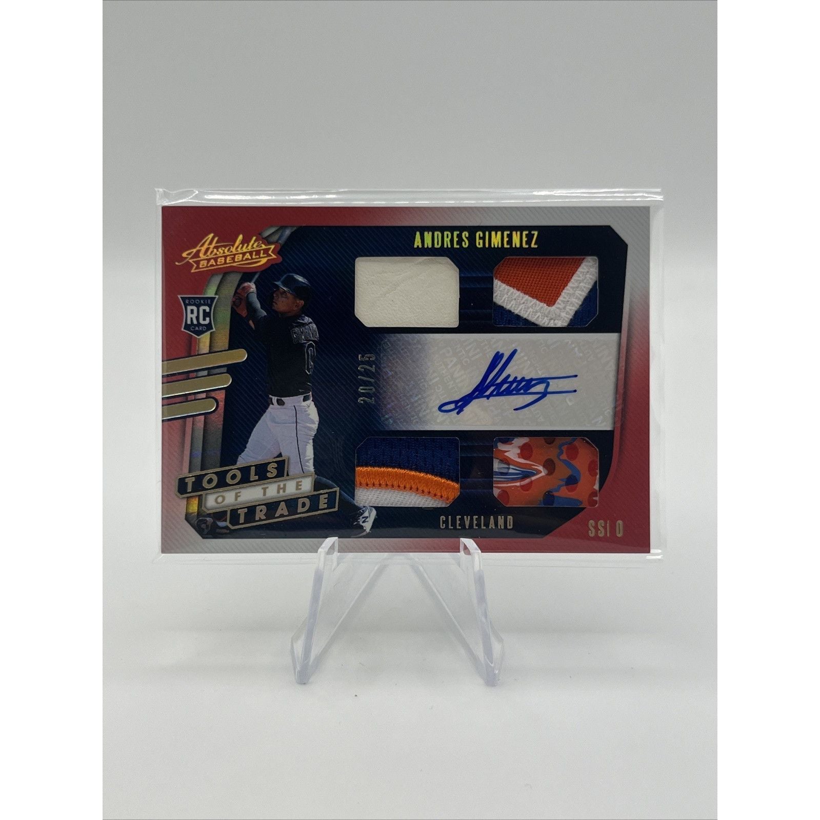 2021 Panini Absolute Gold #/25 Andres Gimenez Rookie Auto RC Quad Relic