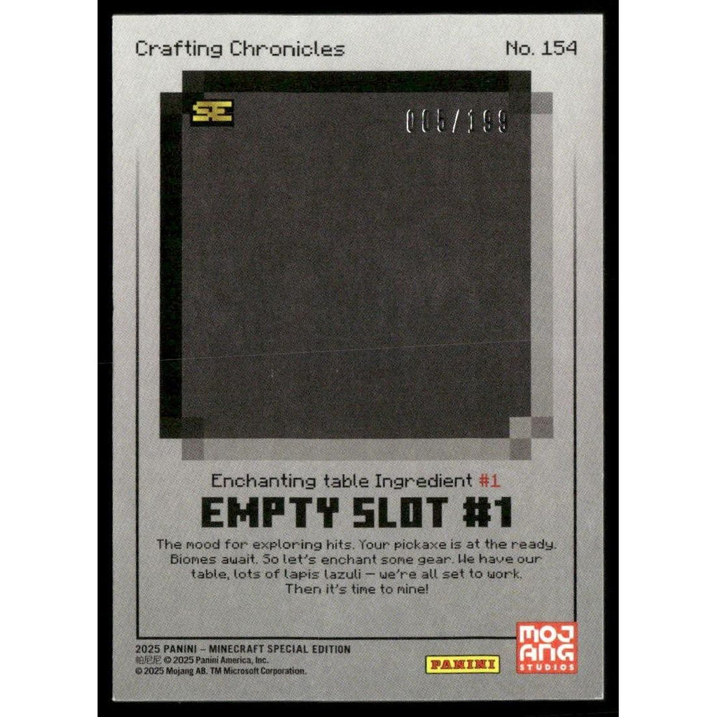 2025 Panini Minecraft 15th Anniversary #154 Empty Slot #/199