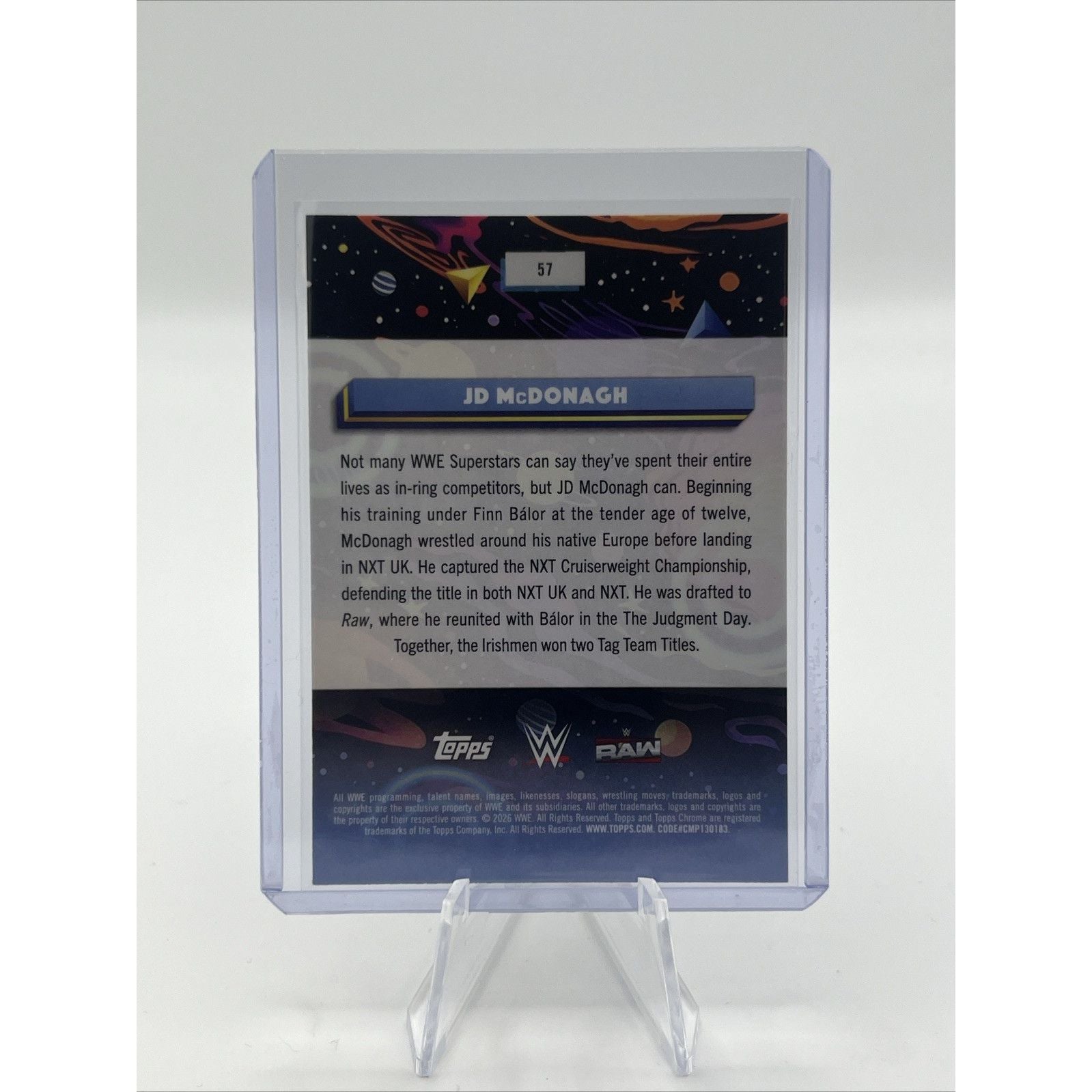 2026 Topps Cosmic Chrome WWE JD McDonagh Blue Moon Refractor #’d/99