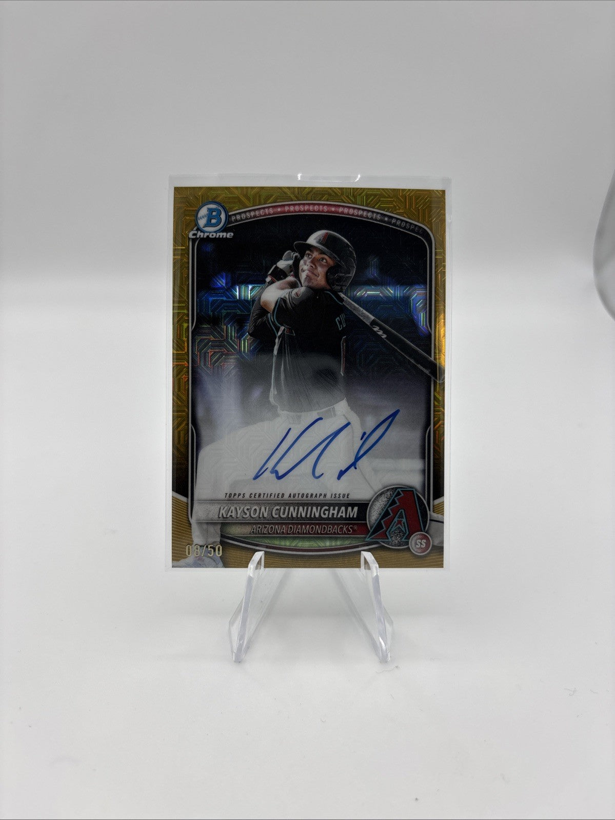 2025 Bowman Chrome Draft - Kayson Cunningham Gold Mojo Auto #/50