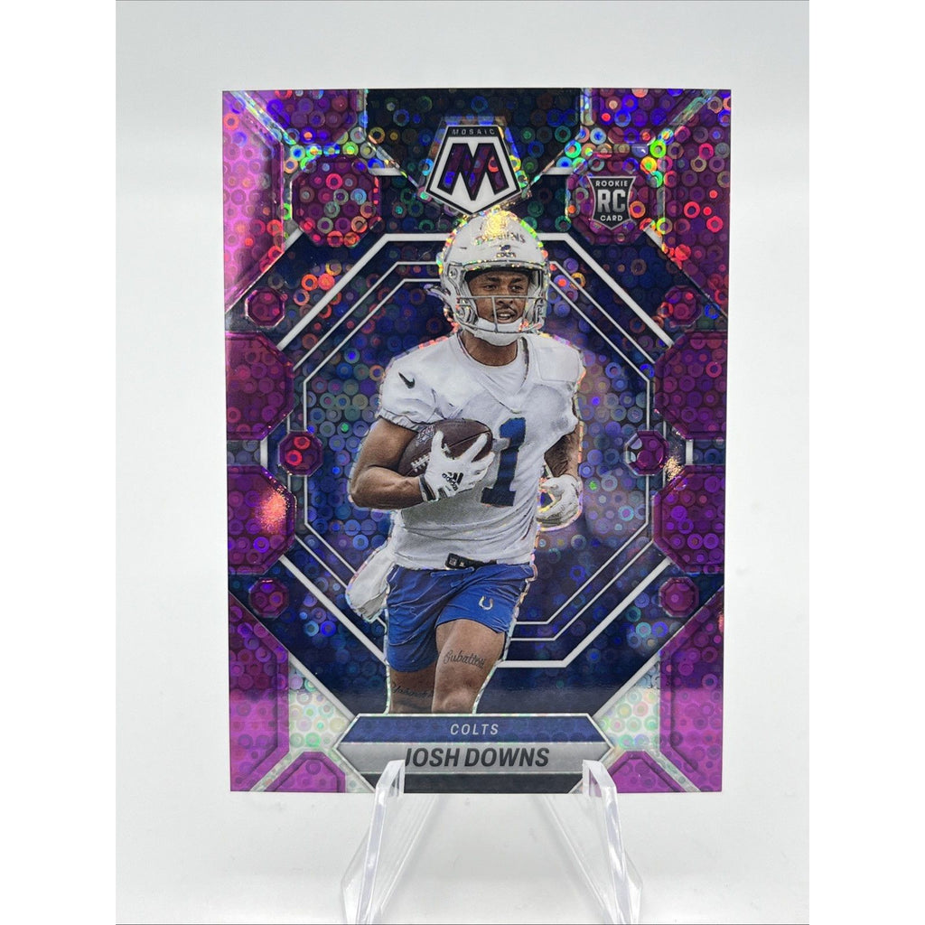 2023 Panini Mosaic Josh Downs PURPLE No Huddle Disco Prizm /50 Rookie