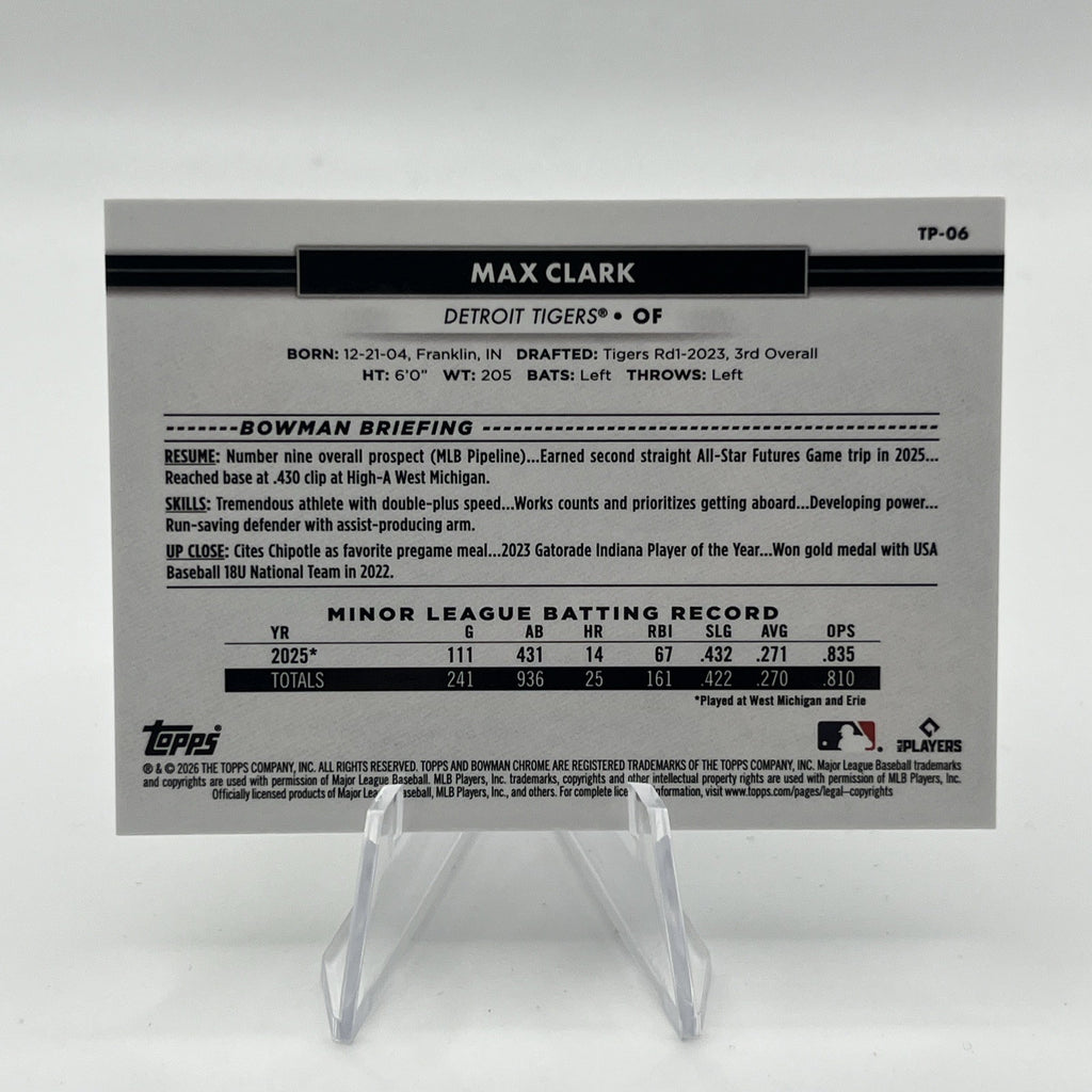 2026 Topps Bowman Chrome The National NSCC MLB Max Clark #TP-06