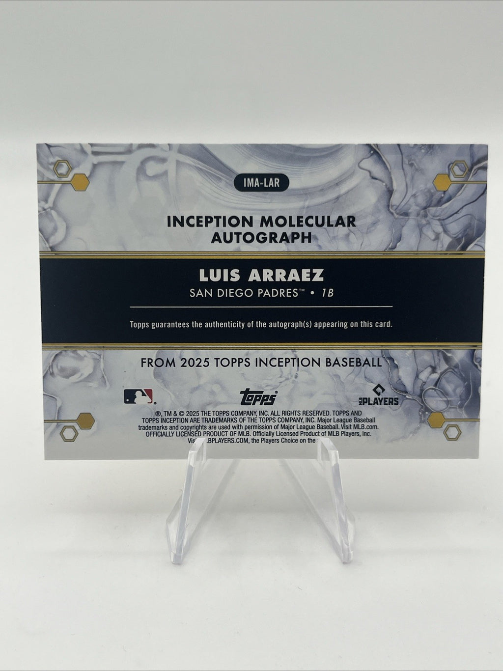 2025 Topps Inception Luis Arraez Auto Orange #/25 Molecular Autograph IMA-LAR