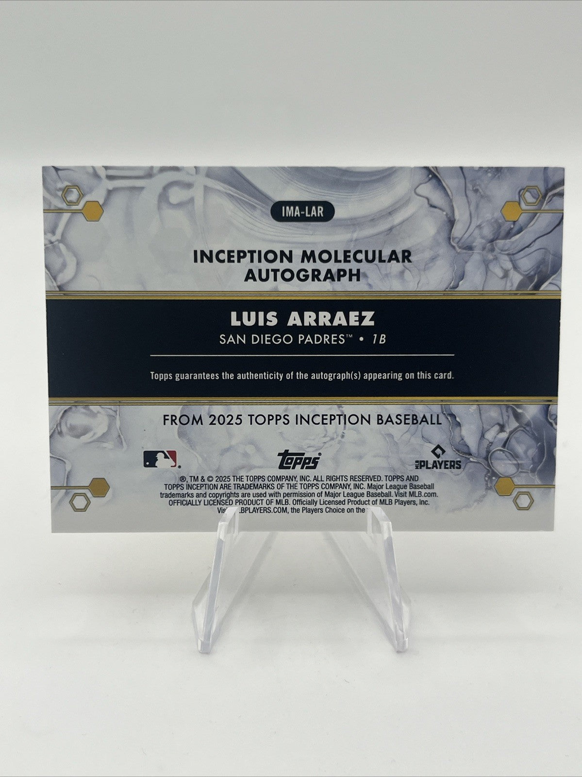 2025 Topps Inception Luis Arraez Auto Orange #/25 Molecular Autograph IMA-LAR