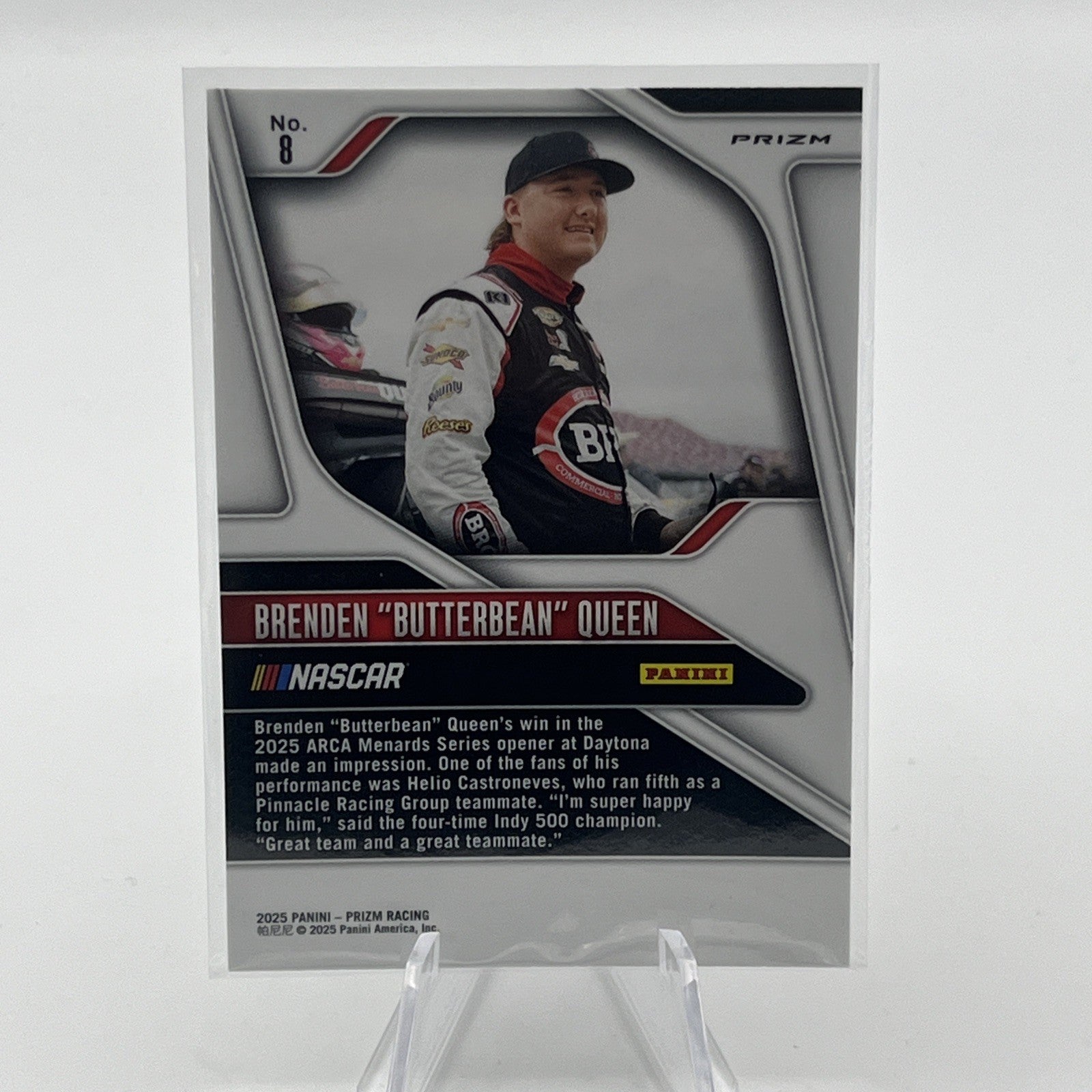 2025 Prizm Racing Brenden “Butterbean” Queen RC White Sparkle #8