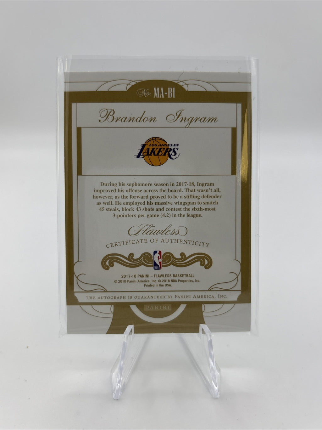 2017-18 Panini Flawless - Brandon Ingram Momentous Autographs /25