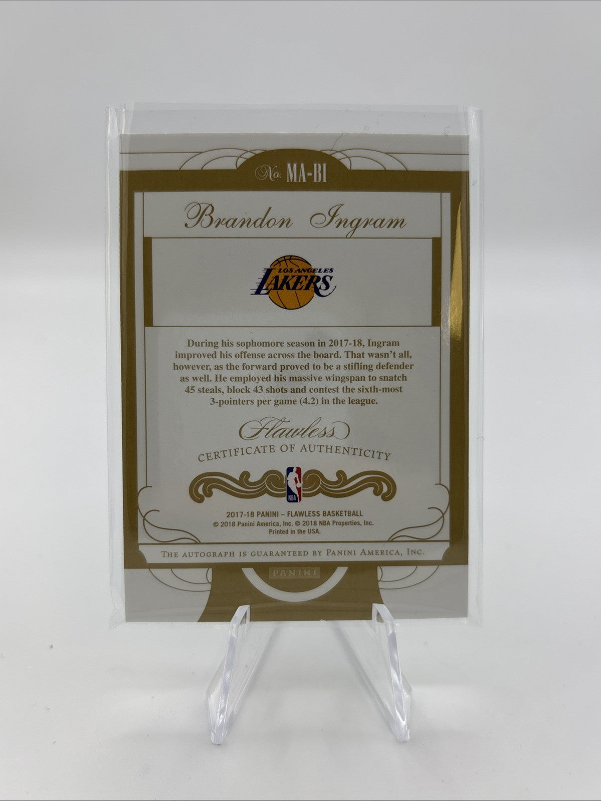2017-18 Panini Flawless - Brandon Ingram Momentous Autographs /25