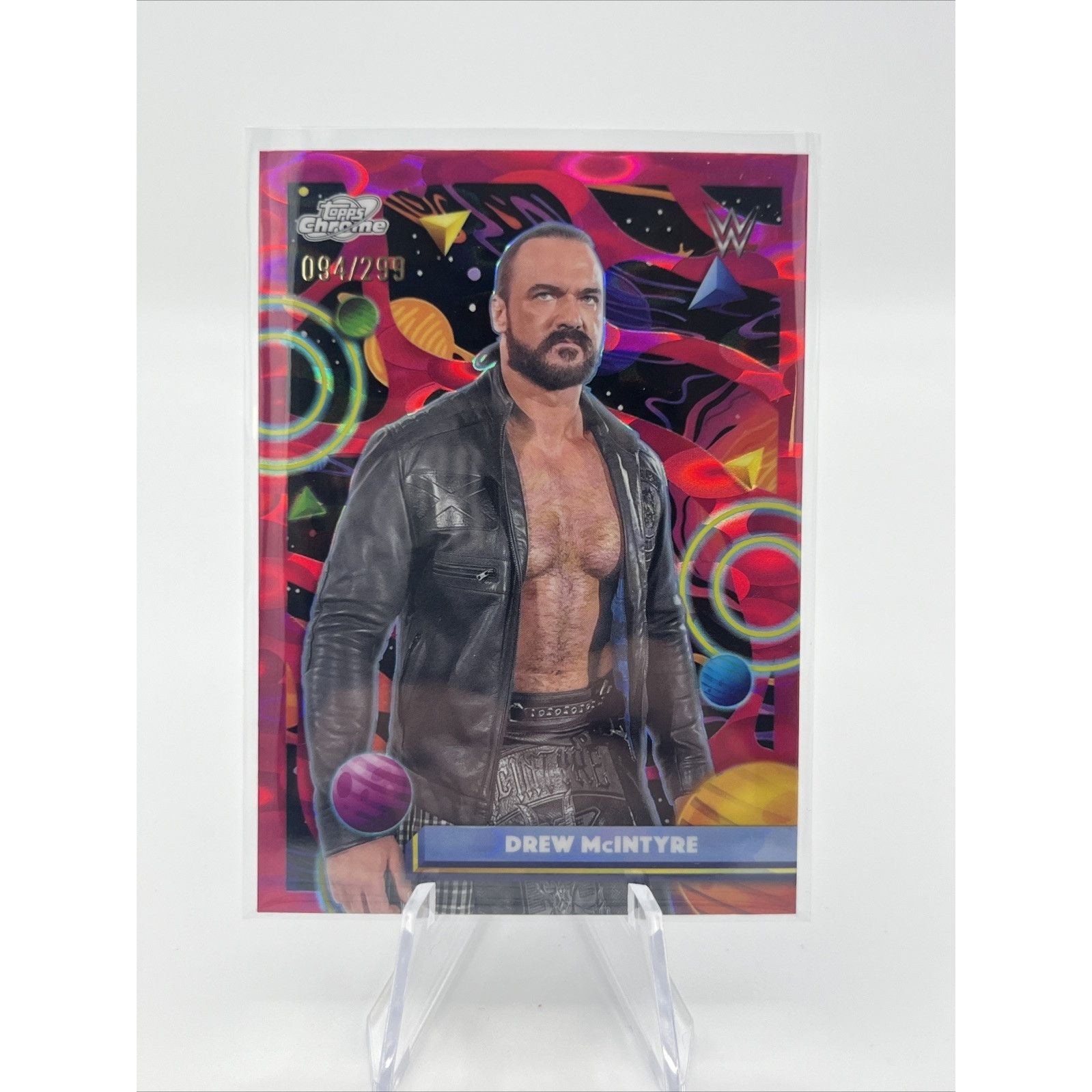 2026 Topps Chrome Cosmic WWE Drew McIntrye #40 Magenta Cosmos Refractor 233/299