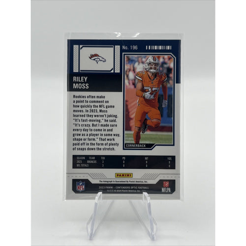 2023 Panini Contenders Optic Riley Moss RC Auto Rookie Ticket #196 Broncos