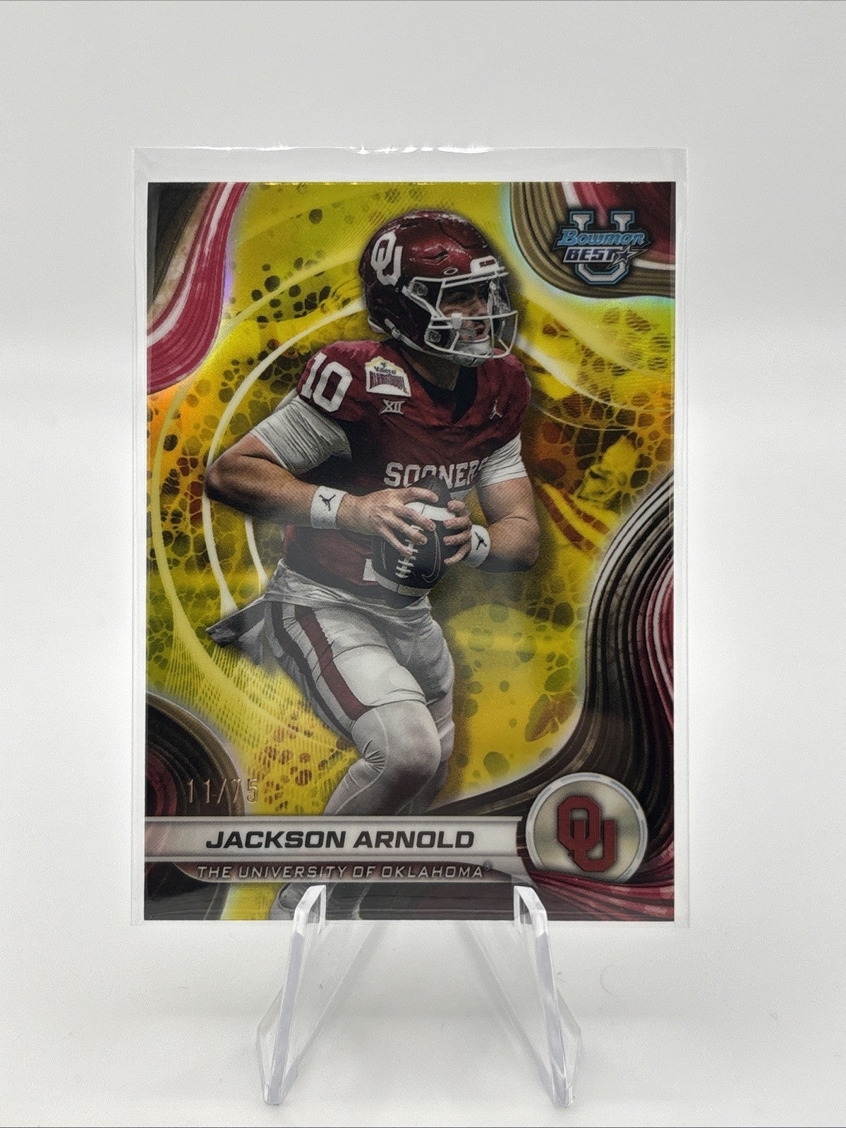 2024 Bowman's Best University - Jackson Arnold #6 Yellow Refractor /75 (RC)