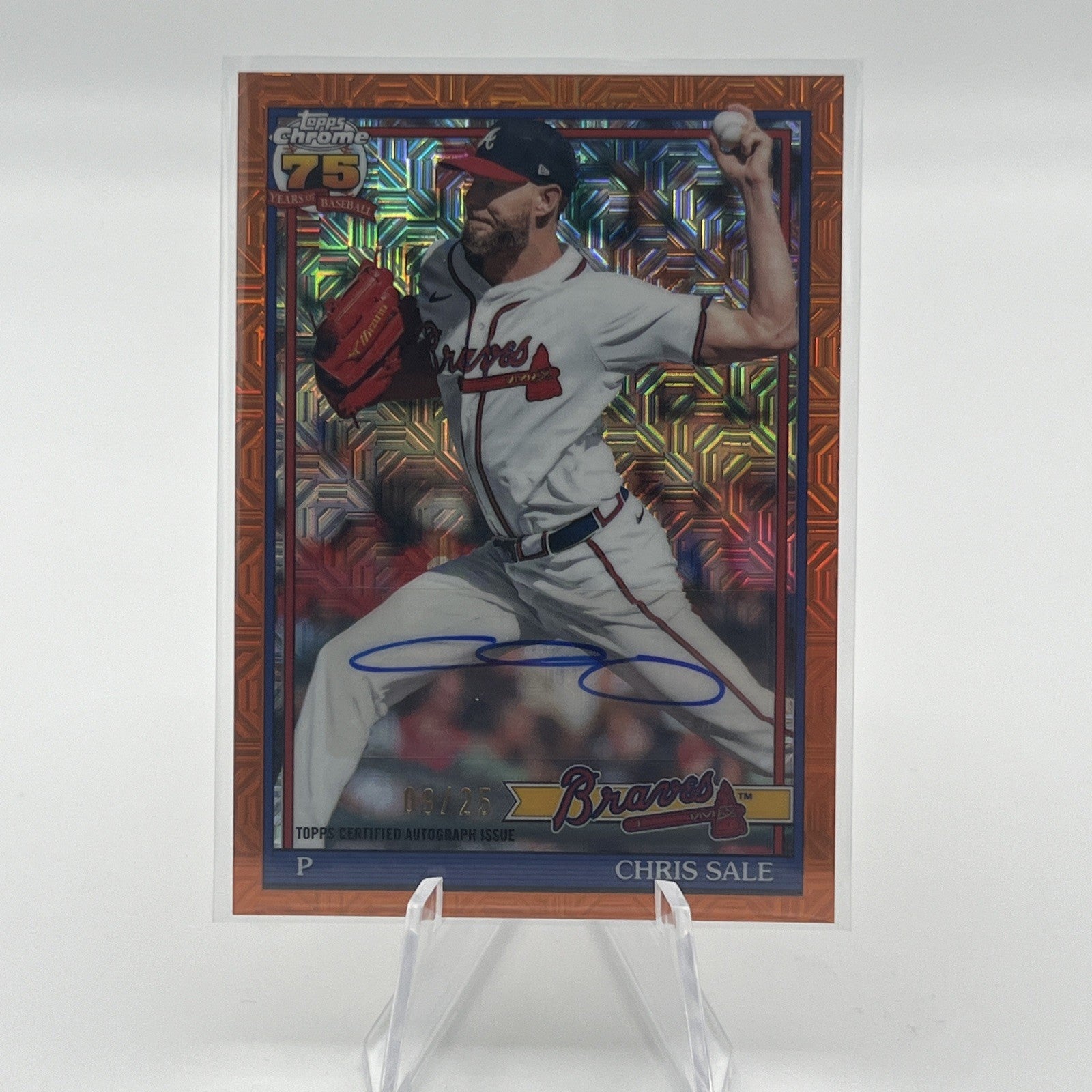 2026 Topps Series 2 Chris Sale Chrome Silver Pack Orange Mojo Auto #/25