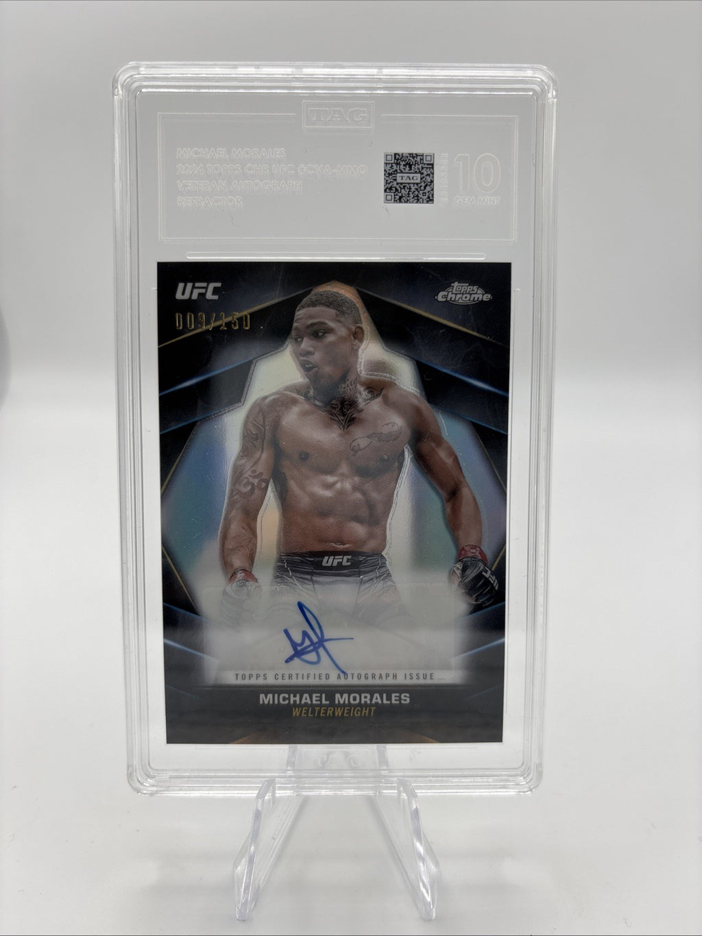 2024 Topps Chrome UFC - Chrome Veteran Autographs Michael Morales TAG 10