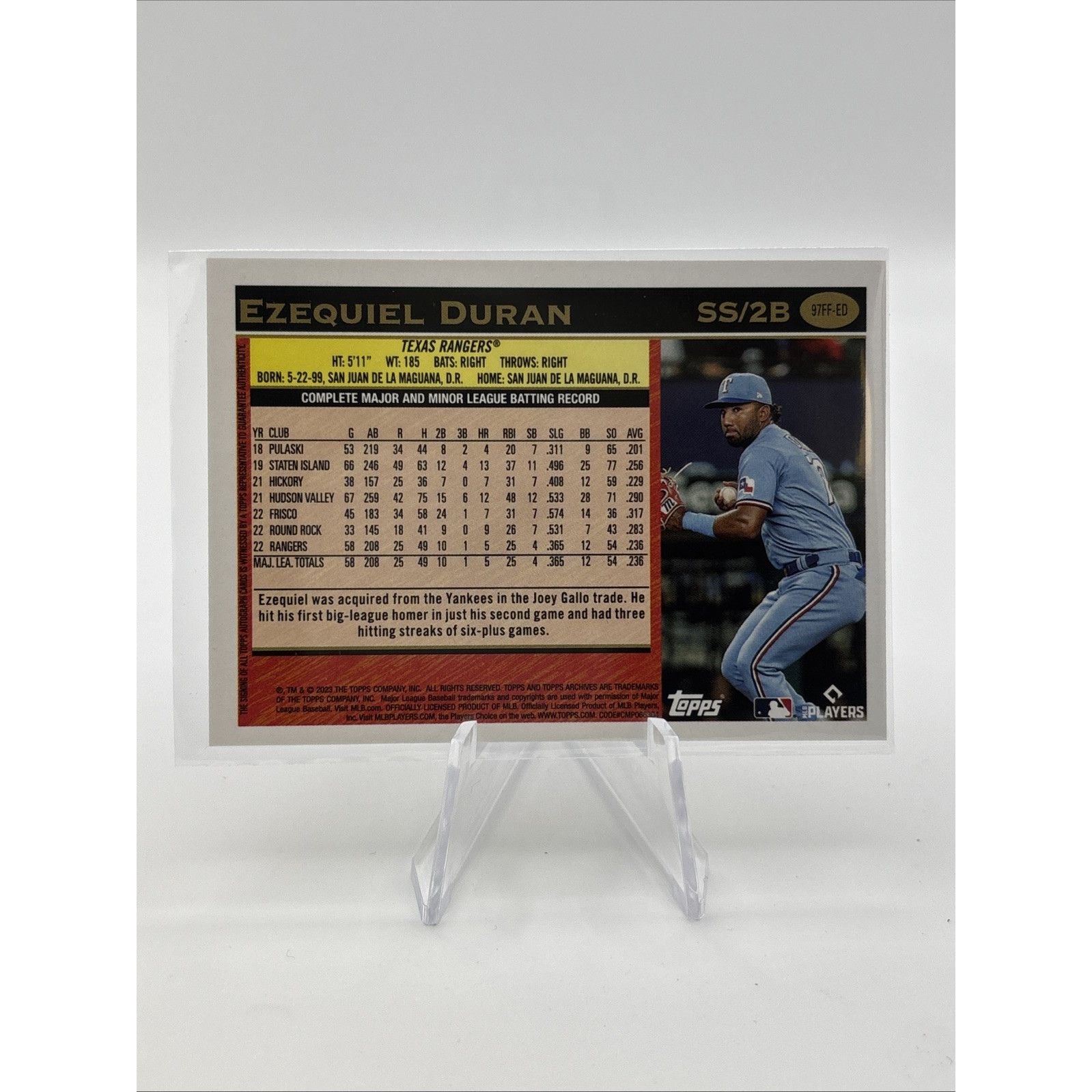 2023 Topps Archives #97FF-ED Ezequiel Duran Fan Favorites Autographs