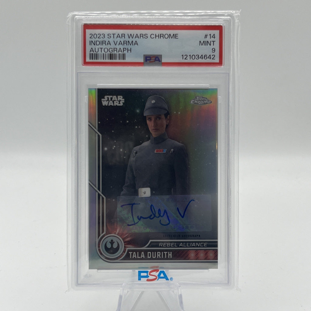 2023 Topps Star Wars Chrome #14 Indira Varma Tala Durith Auto Card Graded PSA 9