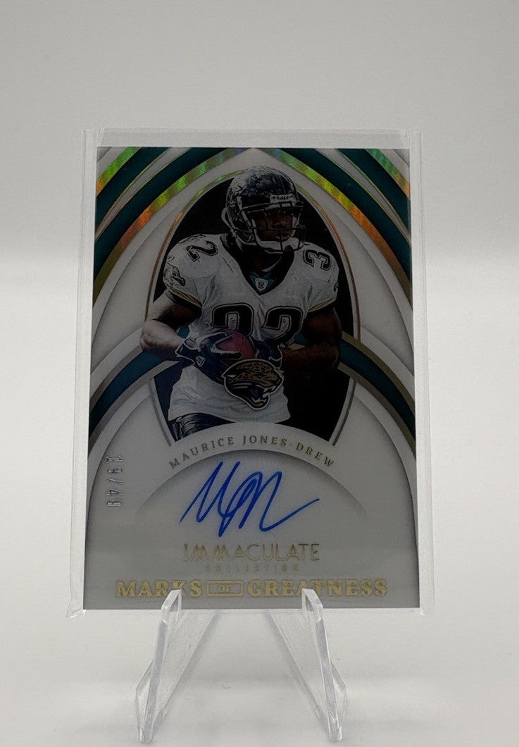 Maurice Jones-Drew 2023 Panini Immaculate Marks of Greatness On Card Auto /49
