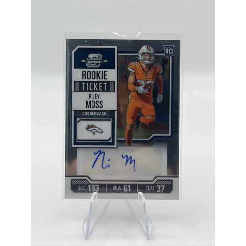 2023 Panini Contenders Optic Riley Moss RC Auto Rookie Ticket #196 Broncos