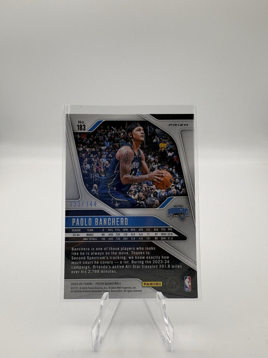 2024-25 Panini Prizm - Paolo Banchero #183 Blue Sparkle Prizm /144
