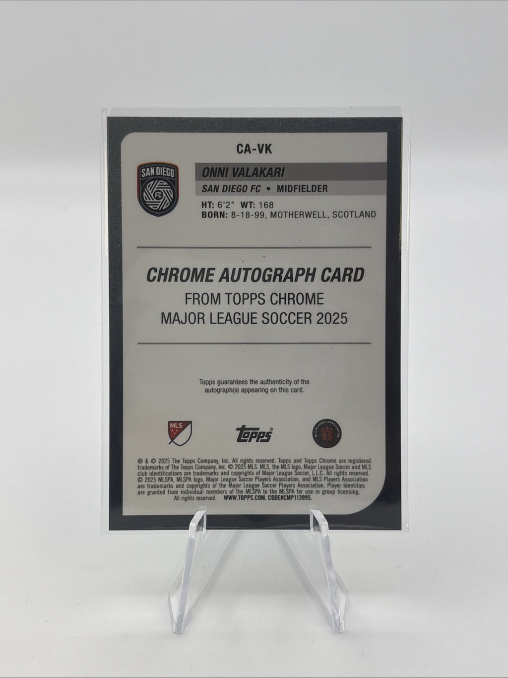 2025 Topps Chrome MLS - Omni Valakari TRUE GREEN Refractor Auto  /99