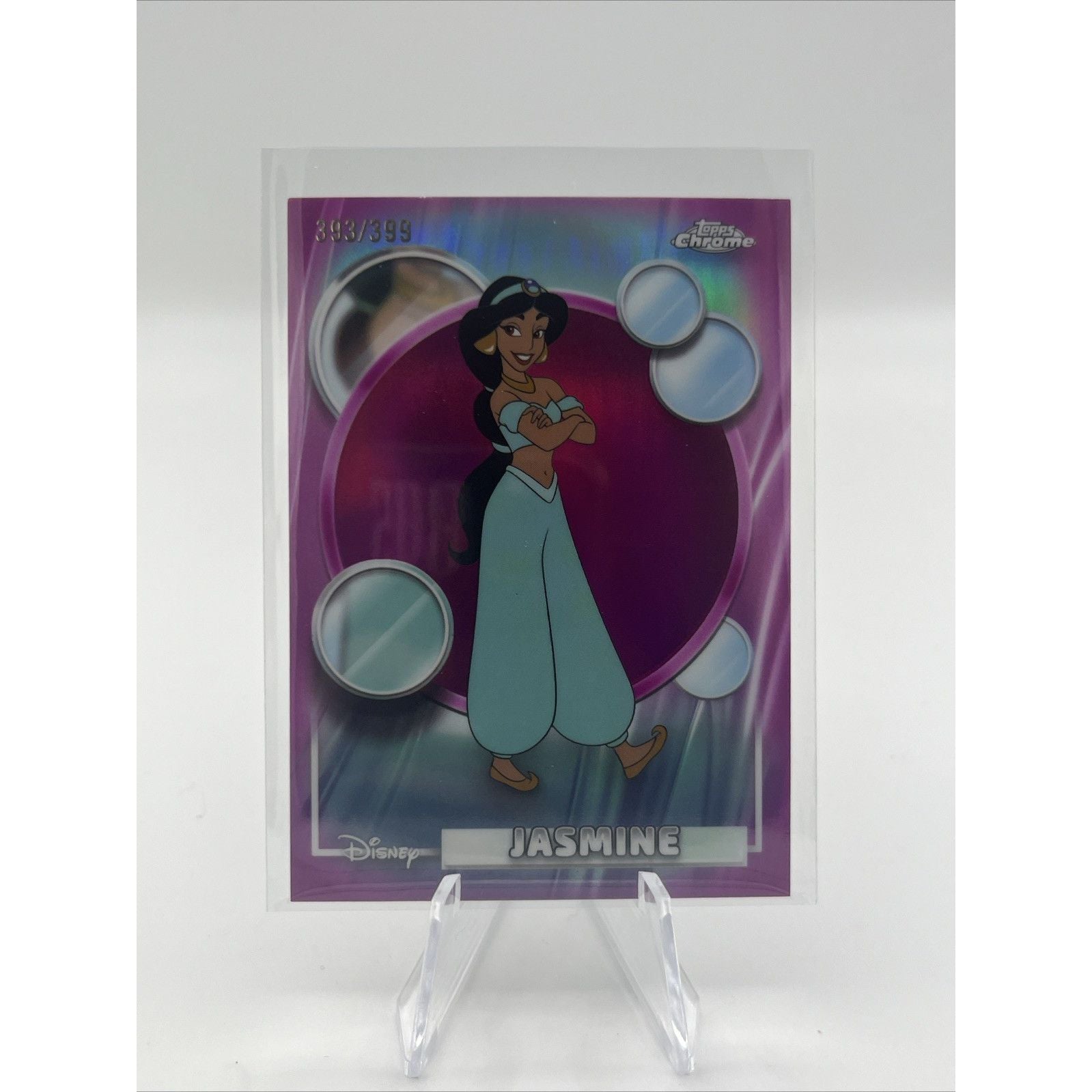 2026 Topps Chrome Disney #82 Jasmine True Pink Refractor /399 Aladdin