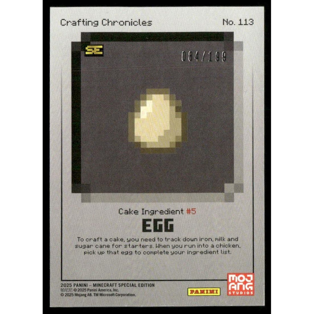 2025 Panini Minecraft 15th Anniversary #113 Egg #/199