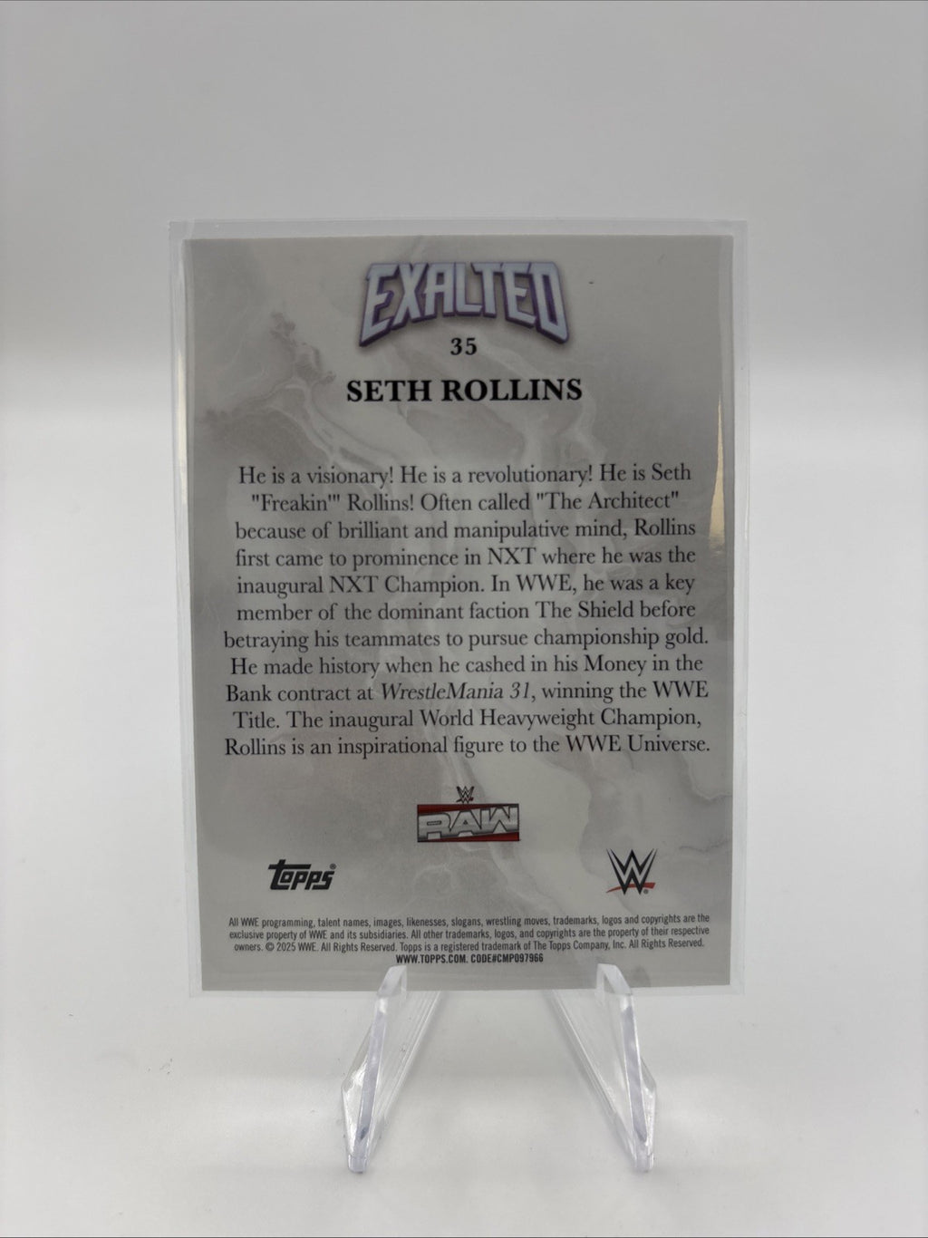 2025 Topps Exalted WWE - Seth Rollins Aqua /99 (AU)